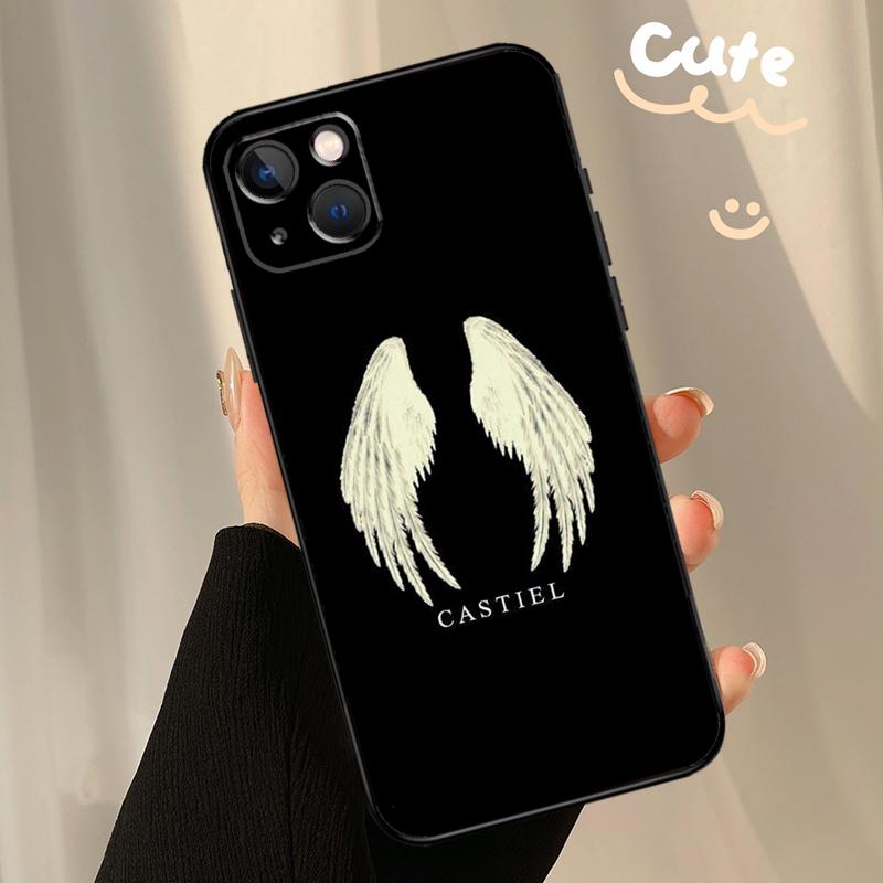 Supernatural Castiel Angel Case For iPhone 13 12 11 14 15 16 Pro Max XR XS X Plus  12 13 Mini Bumper Cover Capa