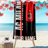 Custom Name Ac Milan Print Beach Towel, Large Soft Quick Dry Towel for Beach Camping Swimming