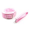 Sexy Pink PU Leather Chain Collar with Leash  Collar Bondage Gear Adult Games Sex Accessories Harness Adult Sex Toys