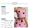 Pigiama a coste alla moda con stampa di ciglia a forma di cuore per donna