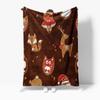 Cozy Throw Blanket Cute Animal Pattern Flannel Soft Warm Bedspread Living Room Decor Gift Christmas Holiday Home Decor