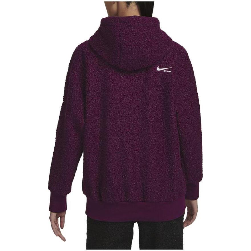 Nike Collection Solid Color Loose Casual Hoodie Women Hoodies Burgundy FB8784-610