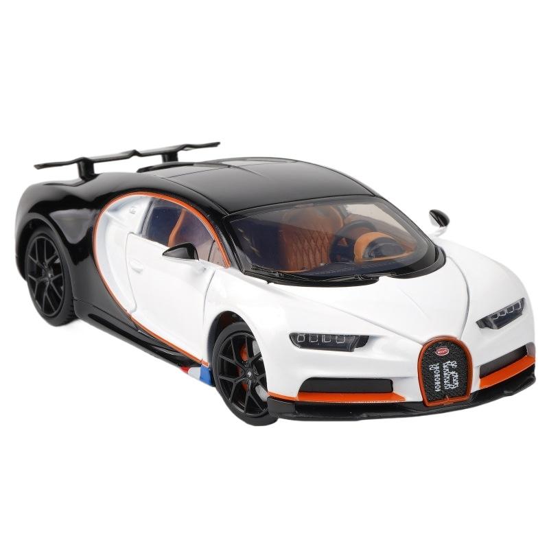 

1/32 Bugatti Chiron Supercar Diecasts & Toy Vehicles Металлическая модель автомобиля Амортизатор Звук Свет Коллекция Игрушечные машинки Подарок белый