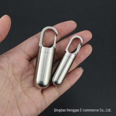 Pastillero Portátil Hermético Impermeable de Acero Inoxidable - Contenedor Mini de Titanio Puro