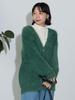 Strick-Federgarn-Cardigan GRÜN GRATIS [Beams Heart] L/S Damen