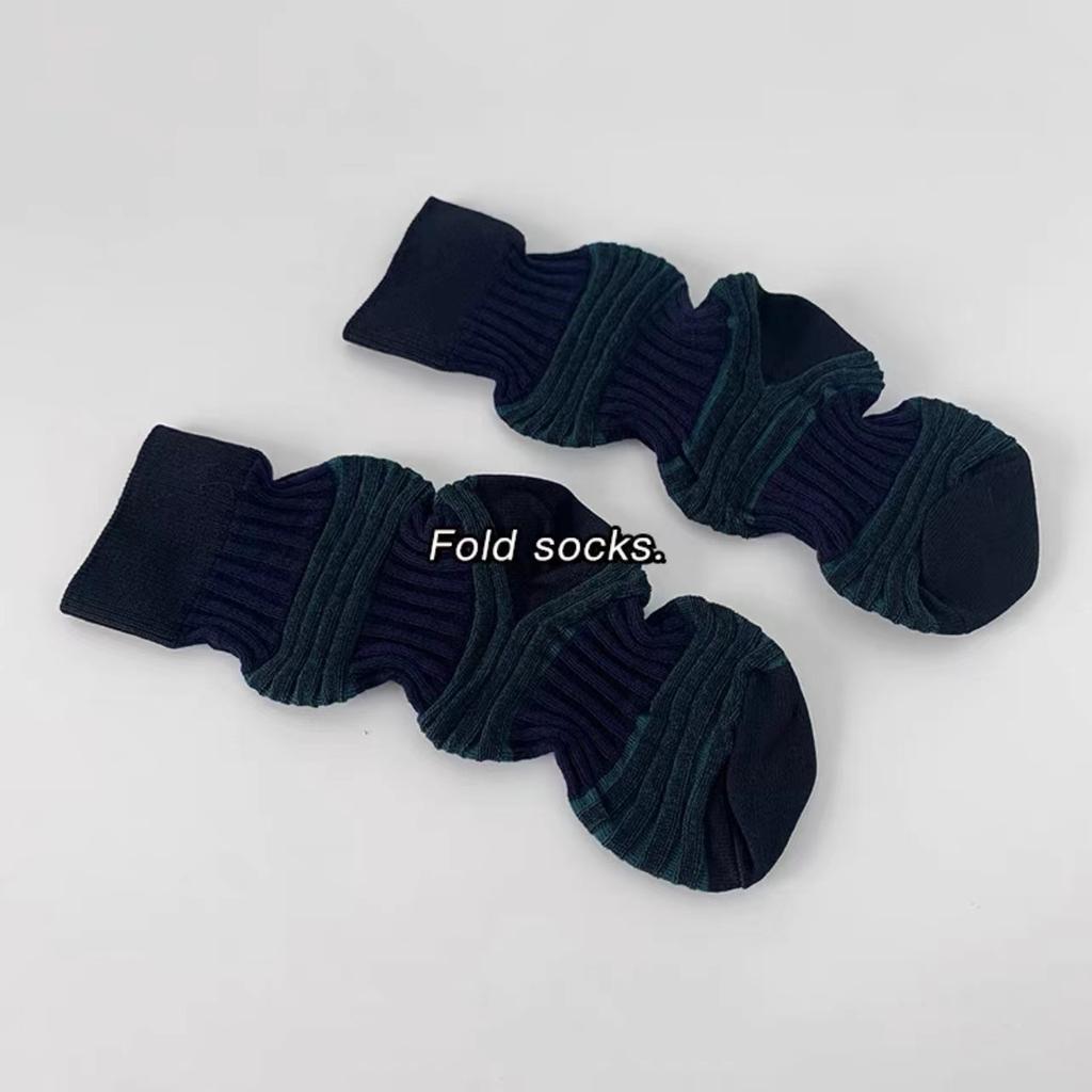 Japanese Niche Tide Brand Designer Striped Lantern Pig Large Intestine Socks Internet Celebrity Xiaohongshu Medium Tube Pure Cotton Socks