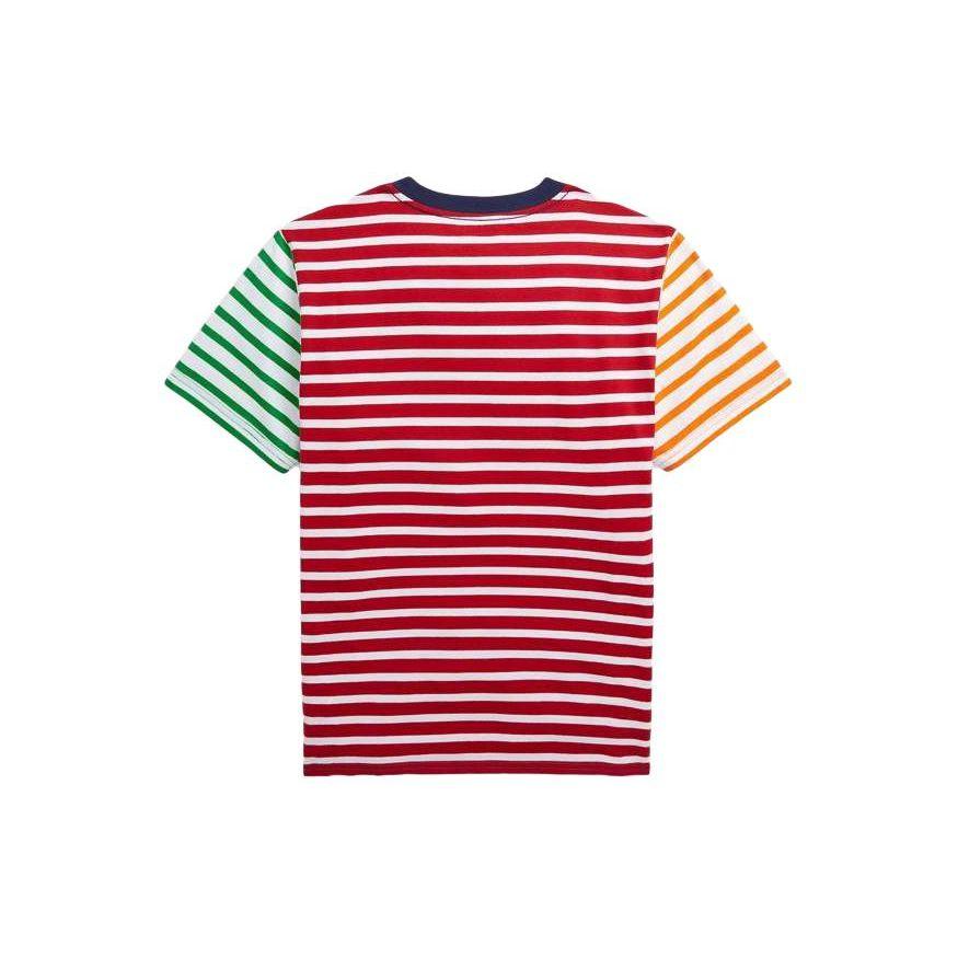 Polo Ralph Lauren T-Shirt Striped Embroidered Logo Crew Neck Short Sleeve Kids Tops Blue 323926790-001