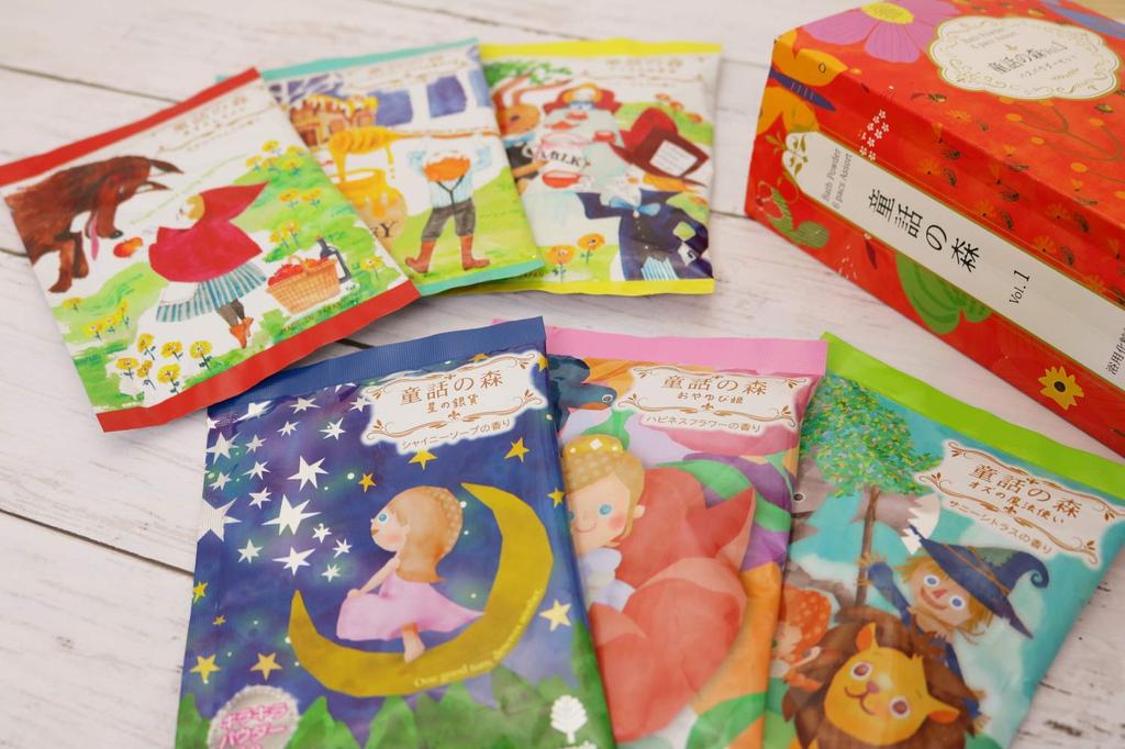 Kiyo Jochugiku Fairy Tale Forest Book 1 Fairy Tale Motif Bath Additives Citrus Honey Scent for Cute Small Gift Vol. (6 Packets) (Individually Wrapped)