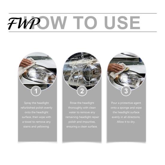 Minor Scratch Repair Polish Headlight Restoration Kit, Car Lens Cleaner for Yellow Haze, Mirror Shine UV Protection Remover, Restore Clarity