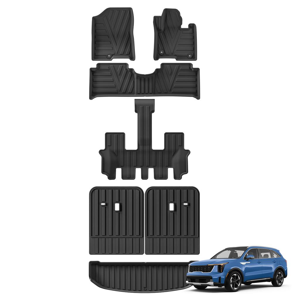 Right Drive for Kia Sorento Fuel 2026-2026 6Seats TPE 3D Floor Mats Trunk Pad Backrest Liner Cargo Car Interior Accessories