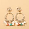 Bohemian Fashion Accessories Personalized Shell Earrings Circle Tassel Earrings Accessories Women'S Stud Earrings Accessories