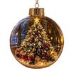 Decorative Night Lights for Bedroom Lighted Christmas Ornament with Warm LED Lights, Retro Metal Cap Ornaments Mantels Transparent Ball Holiday