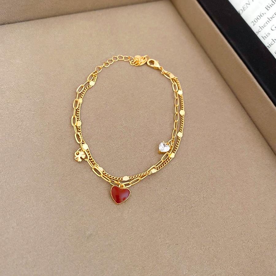 Zircon pony necklace bracelet natal year daily versatile jewelry set light luxury jewelry