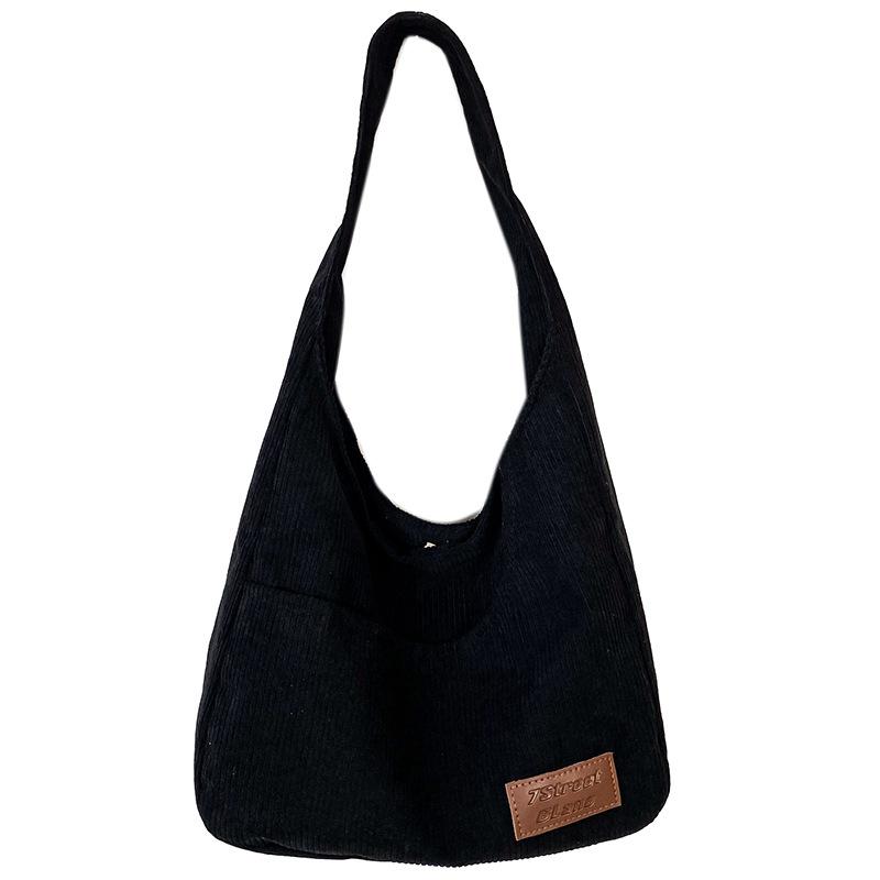 Corduroy cloth bag shoulder bag female college student class bag large capacity bag female handbag book tote bag