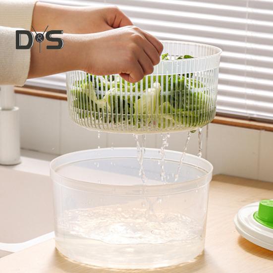 Uscător de Salată Uscător de Legume Capacitate Mare Deshidrator de Legume Manual Uscător de Salată pentru Legume Coș de Drenaj pentru Spălarea Verdețurilor Fructelor de Pădure