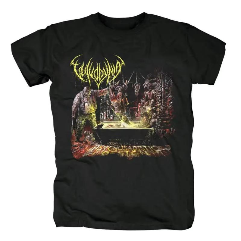 Mens and Womens Cotton Hiphop Vulvodynia Tshirt South Africa Brutal Death Metal Band Global Tour Mercah Short Sleeved