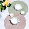 Round PU Leather Placemats Dual-Sided Non-Slip Heat-Resistant Table Mats Home Hotels Dining