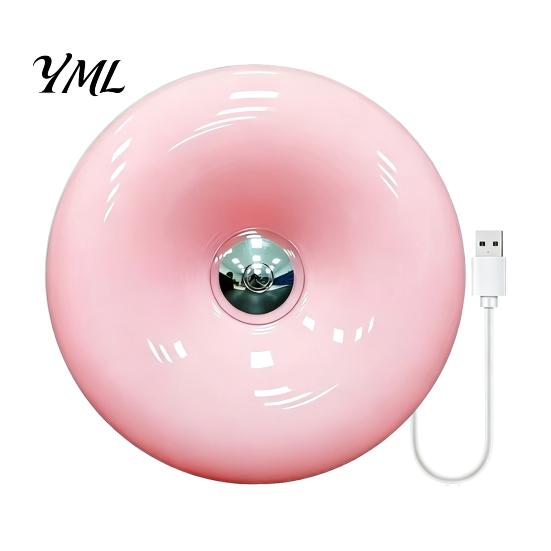 Modern Home Atmosphere Light Donut Night Light, Wireless Rechargeable 2-in-1 Table Lamp with Touch Dimmer, Small Space Lighting Warm Orange Glow Wall