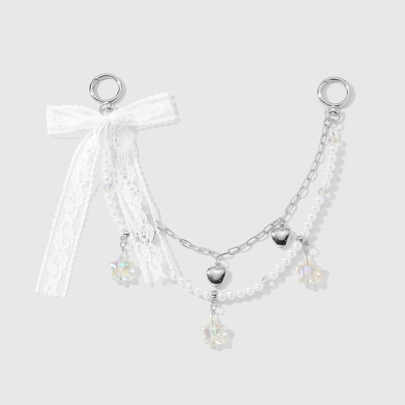 

1 шт. Модный дофаминовый акриловый брелок в виде звезды, радужный бант с кисточкой, украшение для сумки, цепочка из бусин и смолы, аксессуары для украшения телефона, подвеска