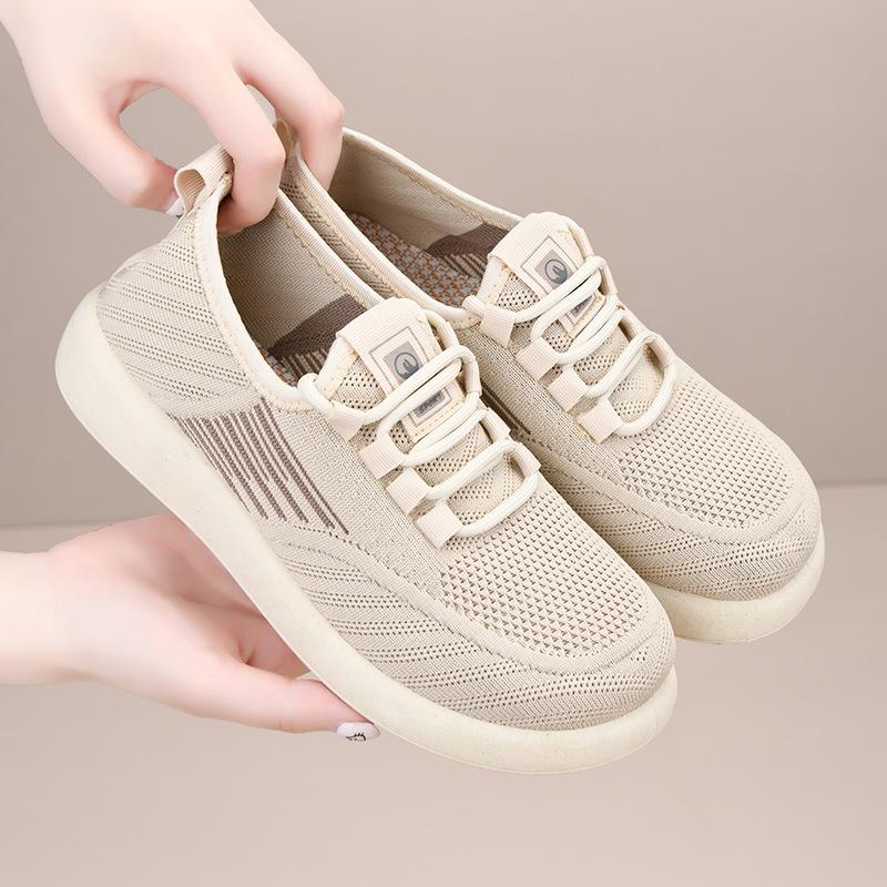 Shoes Women's Spring New Fashionable Versatile Single Shoes Women's Mesh Breathable Lazy Comfortable Lightweight Wear-resistant Women's Shoes
