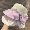 Mesh brim large bow fisherman's hat children show their faces small spring summer sunshade sunscreen portable sun hat