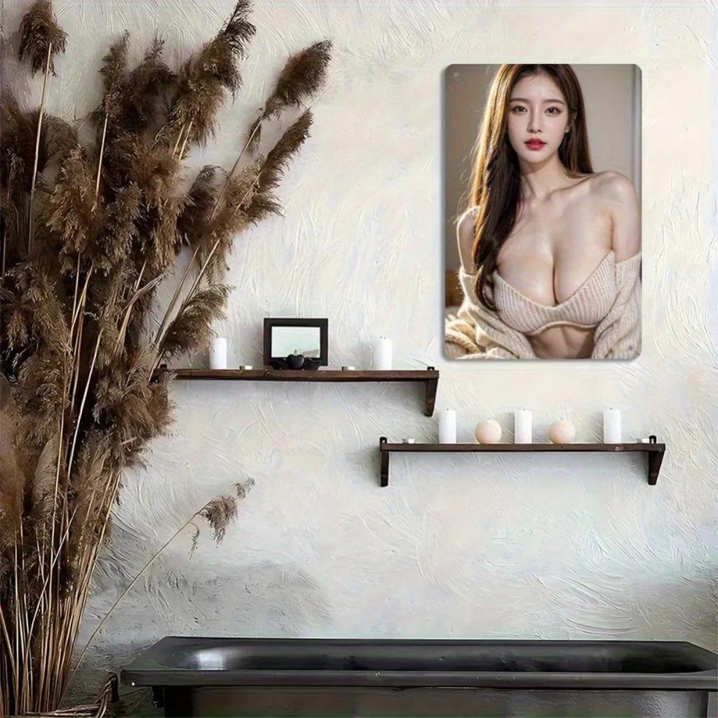 Metal Wall Art Decor 8x12 Inch Iron Rectangle Plaque for Home Bar Cafe Restaurant Durable 2D Design