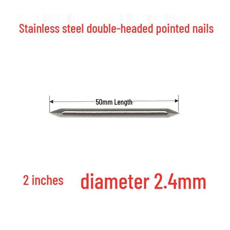 Stainless Steel Double-Headed and Pointed Round Nails, 1.2-4 inch, for Wood Board Connection and Splicing.