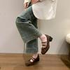 2026 French Single Shoes Women's Block Heel Beautiful High Heel Vintage Bow Mary Jane Shoes