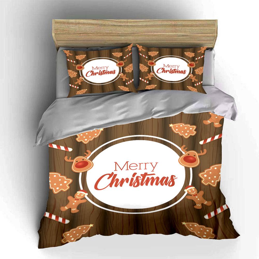 Christmas Flower Pattern Bedding Set Duvet Cover Set Quilt Cover Pillowcases (1* Duvet Cover, 2* Pillowcases, Filling Not Included)