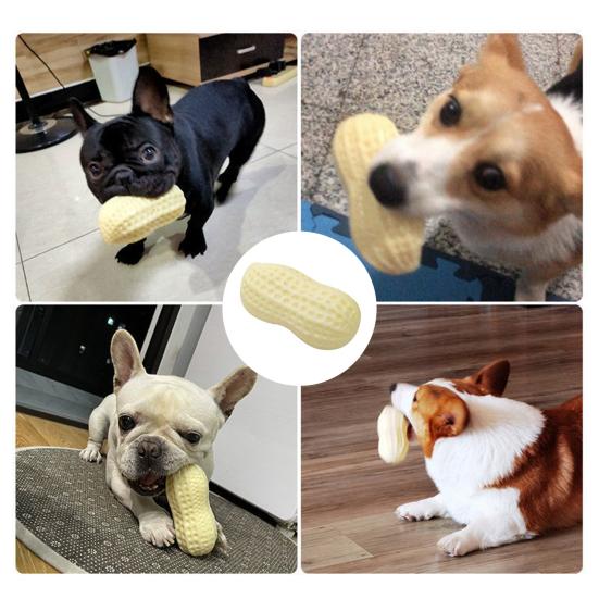 Juguete Chirriante de Cacahuete para Perro Juguete Seguro para la Dentición de Cachorros Juguete Masticable para Perros Juguete de Limpieza Dental para Perros Grandes Pequeños Medianos