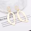 Heart Drop Earrings for Women Hollow Geometric Statement Pendants Hanging Earrings Uneven Alloy Dangle Earrings Boucle D'oreille