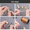 Leather Sewing Kit DIY Leather Sewing Awl Needle With Copper Handle Set Leather Canvas Tent Shoes Repairing Tool W/Nylon Thread