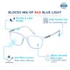 ENRICO Bluno Square Zero Power Computer Glasses for Men | Anti-Glare Blue Light Filter Computer Glasses for Eye Protection from Laptop/Mobile Scr