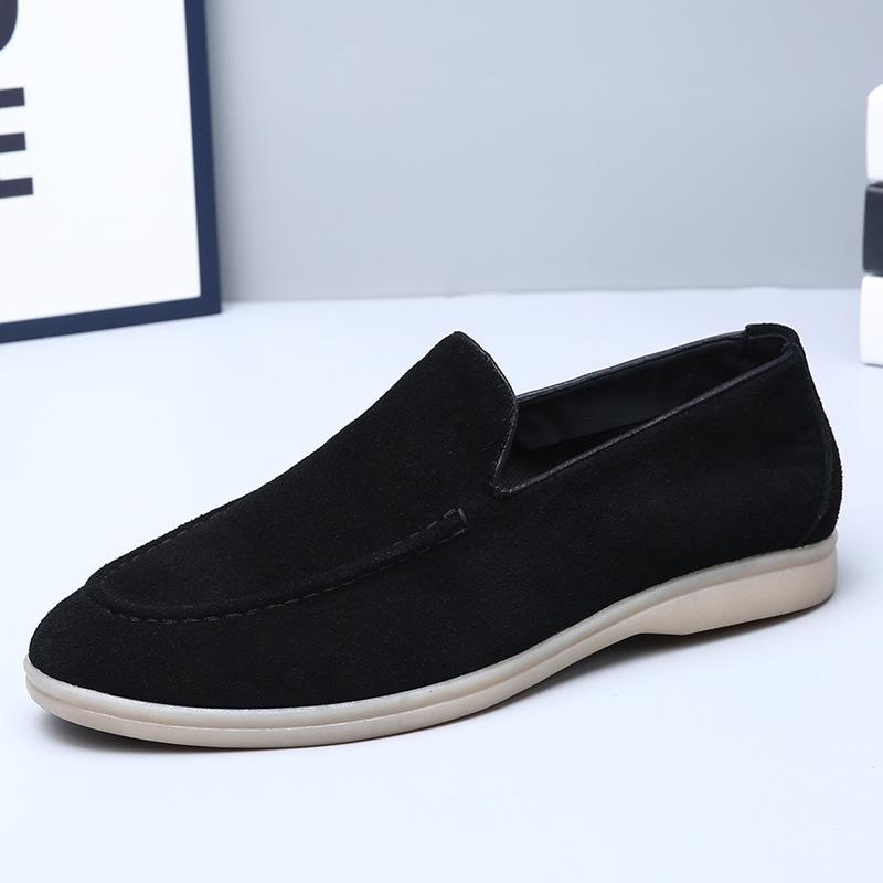 Large size men's shoes retro British style one-pedal loafers men's Korean version business casual soft-soled lazy shoes