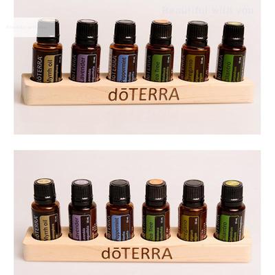 1pc Essential Oil Wooden Display Stand 6 Hole Essential Oil Storage Rack Smooth For DoTERRA Essential Oils Perfume Bottle Holder