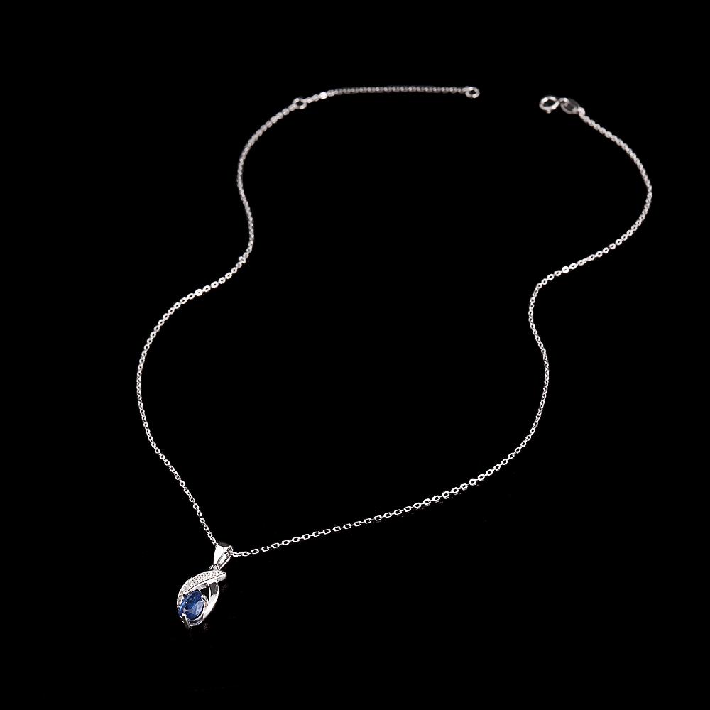 Gorgeous Natural Pear Kyanite Ring Earrings Necklace Set 925 Sterling Silver Real Gemstone Fine Jewelry for Women's Banquet Gift