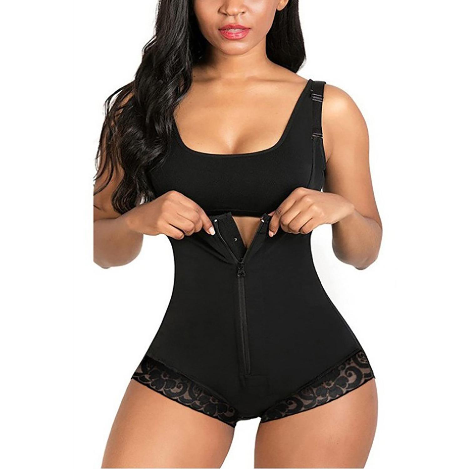 

Женское корректирующее белье Fajas Colombianas, корректирующее послеродовое утягивающее боди, подтягивающее ягодицы, корсет под грудь M чёрный