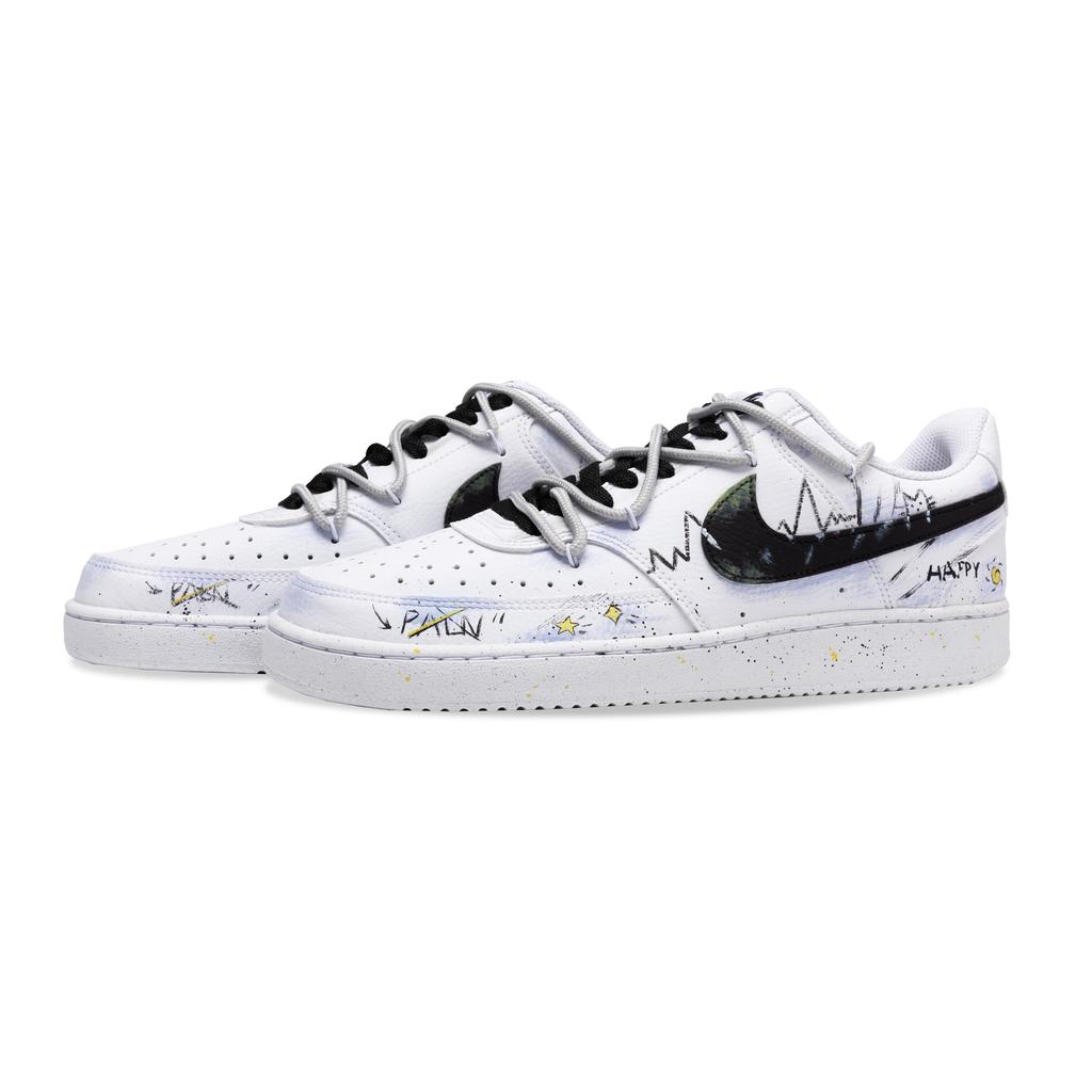 Nike Court Vision 1 Slip Resistant Low top Skateboard Shoes Men's Black White DH2987-101(Team635-)