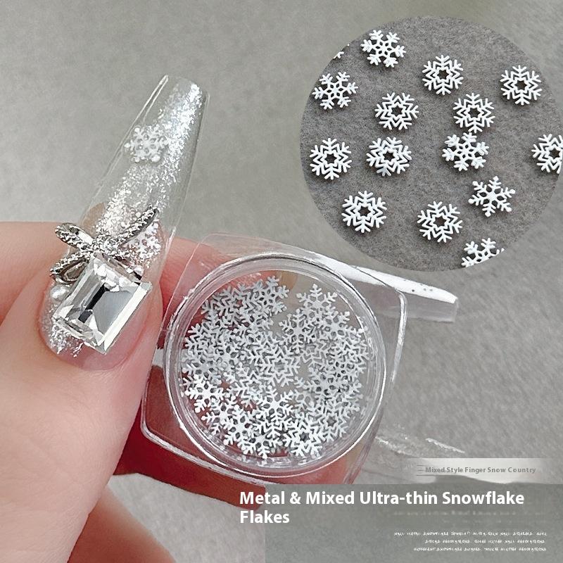 Snowflakes Winter Nail Sequins Sparkling Christmas Flakes Spangles Nail Art Decoration Sticker Tips Nail Charm Manicure Salon