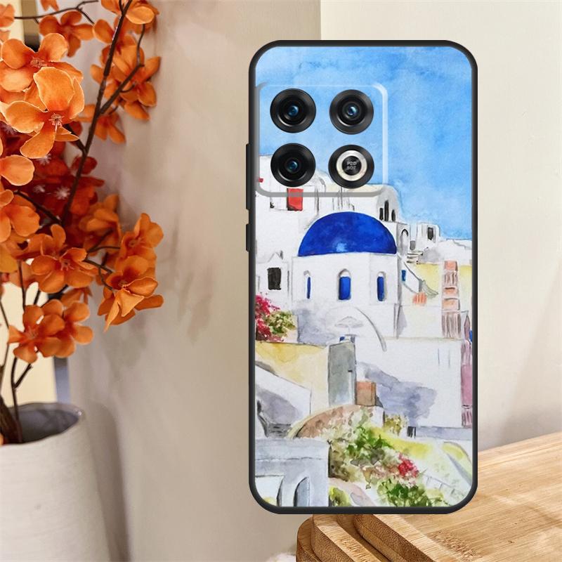 Oia Santorini Greece Funda For OnePlus 12 12R 13 13R 11 10 Pro 8T 10T OnePlus Nord 4 CE 2 3 Lite N30 N20 N10 Case