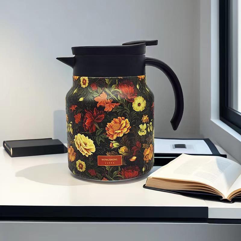 316 Stainless Steel Insulated Stewing Teapot with Tea and Water Separator, Large Capacity, Ideal for Home or Office.