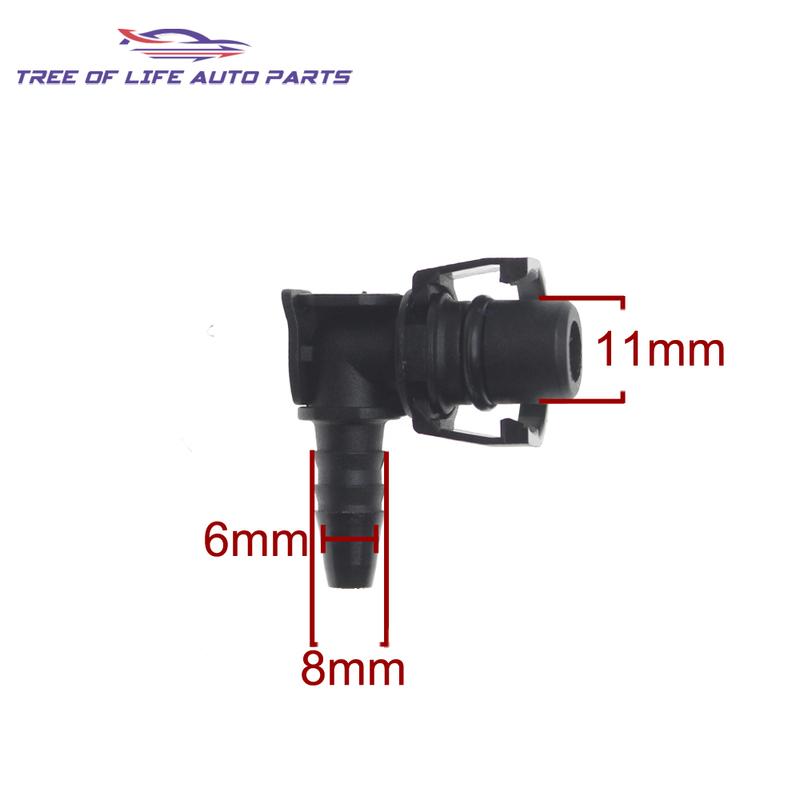 10x ID6 Auto Water Kettle Tank Water Hose Elbow Connector For Engine Radiator Coolant Pipe Joint Plastic Motorcycle Parts