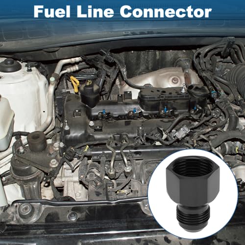 A ABSOPRO Reduktor Wąż Złączka Adapter AN12 Męski do AN10 Męski Złącze Przewodu Paliwowego Aluminium Czarny