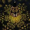 Solar Powered Outdoor Lantern Waterproof Light Hollowed-out Iron Art Solar Powered Decorative Projection Light Lamp for Yard