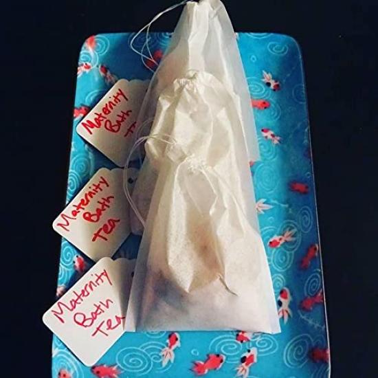 LUCKYBEE Disposable Empty Tea Filter Paper with Strong Natural for Cold Loose Leaf Tea Coffee Count Bags, Drawstring, Penetration, Ingredients, Brew,