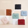 Women's Short Wallet Korean Stone Pattern Wallet Two Fold Wallet Zipper Change Bag
