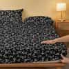 1 Black Background Matte Bed Sheet With Random Patterns, Bedroom Printed Bed Cover, Bedding (Excluding Pillowcases)
