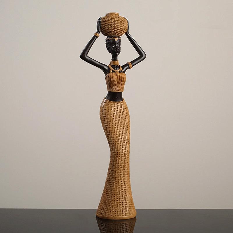 

Ретро Африканская Девушка Дом Этническое Ремесло Украшения Из Смолы Креативные Подарки Гостиная Кабинет Персонаж Украшения Style A
