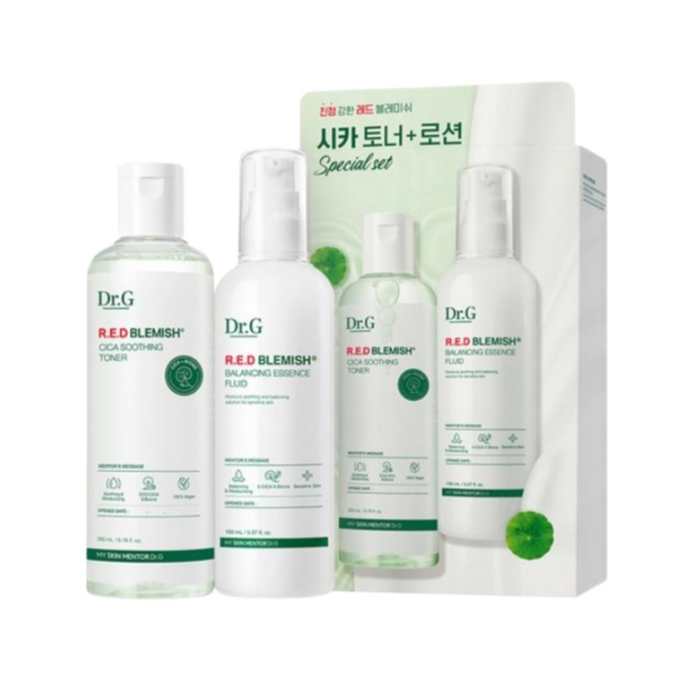 

Dr.G Red Blemish Cica Soothing Toner 200ml + Balancing Essence Fluid 150ml Set