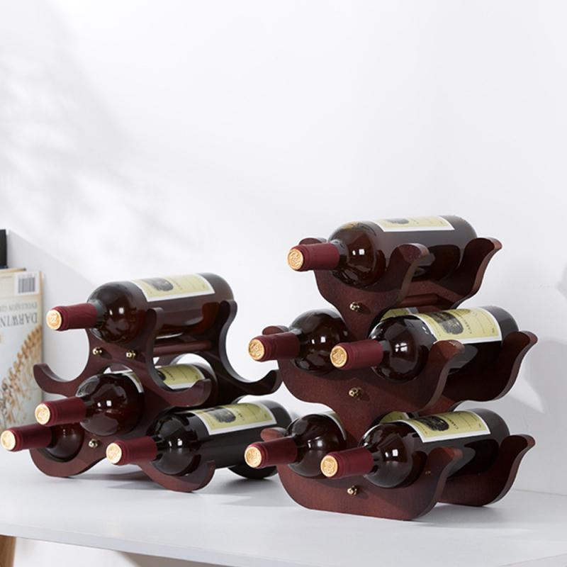 Dřevěný stojan na víno, držáky na víno, kuchyňský sestavený stojan na víno, organizér, barový úložný prostor, barová skříňka na víno, stojan na lahve vína